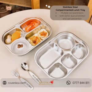 Stainless Steel Divided Meal Tray with Lid