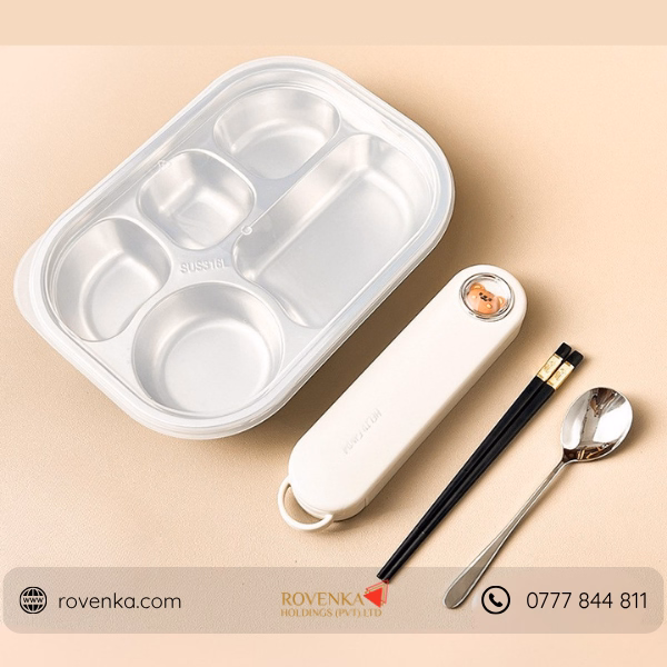 Stainless Steel Divided Meal Tray with Lid - Image 8