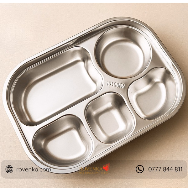 Stainless Steel Divided Meal Tray with Lid - Image 9