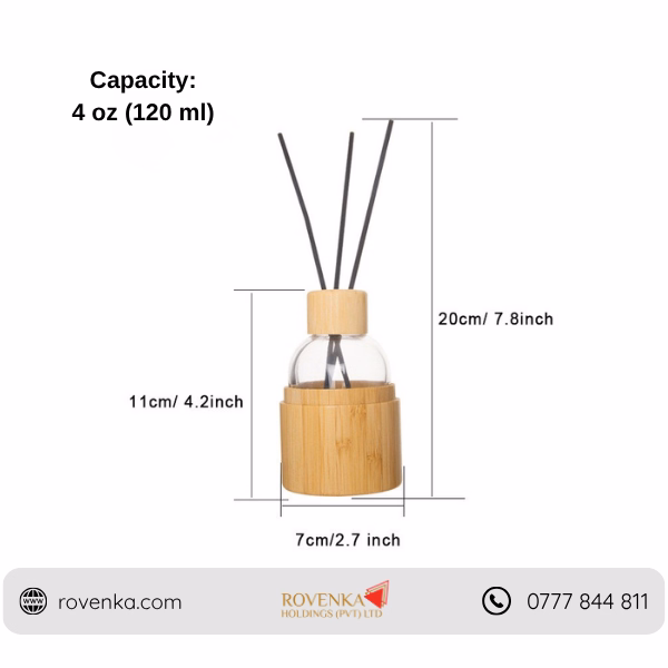 Bamboo Glass Reed Diffuser Bottle - Image 3