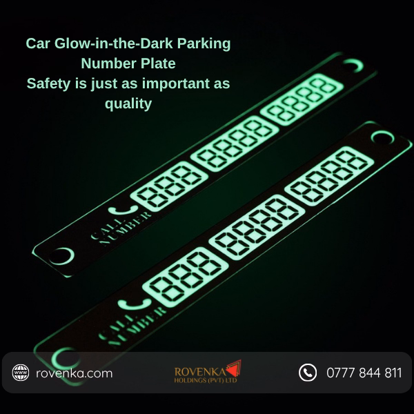 Glow in the Dark Parking Number Plate