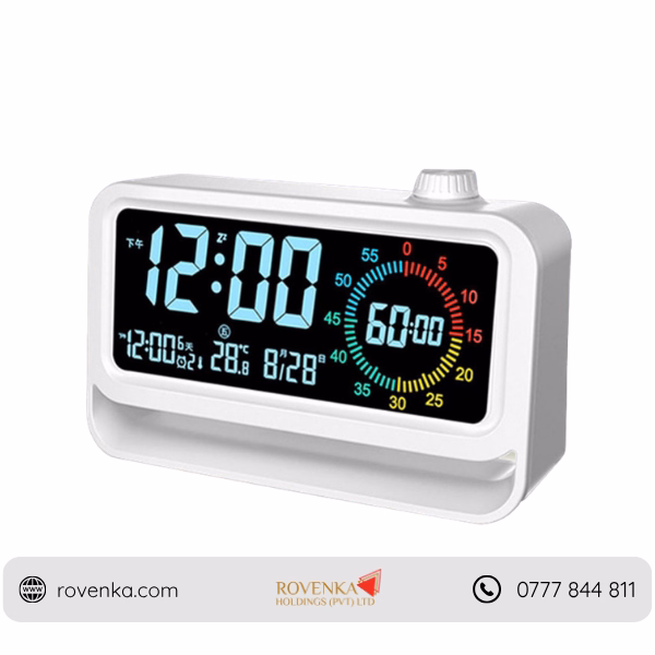 LED Digital Alarm Clock with Night Light, Temperature Display & Adjustable Brightness
