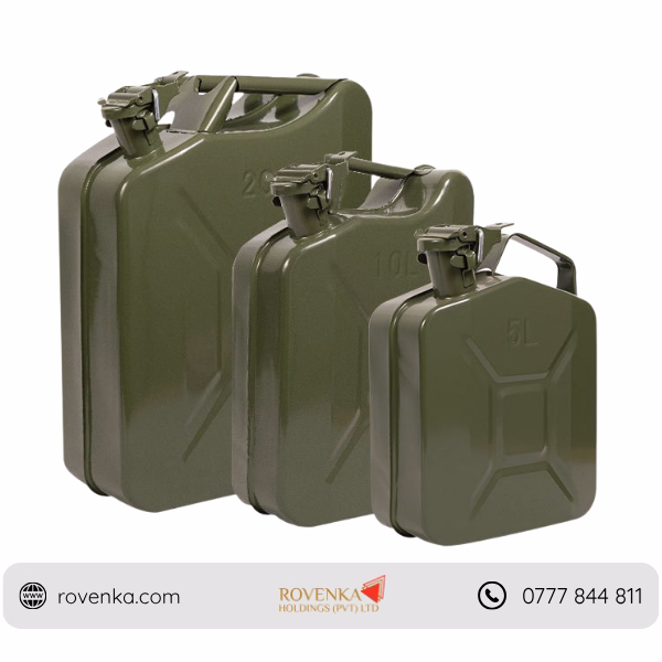 Metal Fuel Jerry Can for Petrol & Diesel Storage | Heavy Duty Portable Fuel Container for Vehicles, Generators, Agricultural & Industrial Use