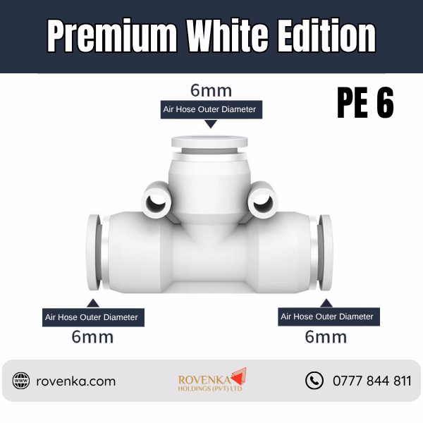 PE Pneumatic 3-Way T Connector - Image 12