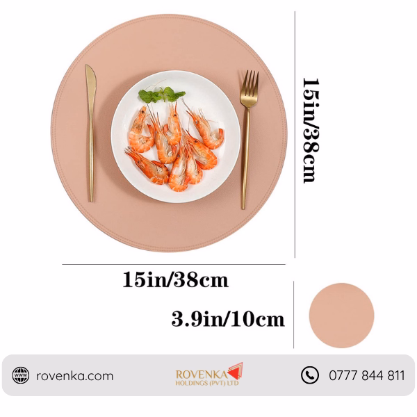 Round PVC Leather Table Placemat - Image 2