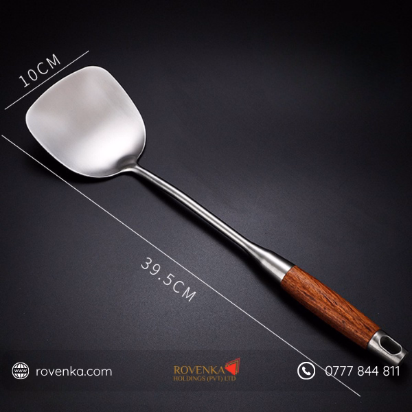 Stainless Steel Kitchen Utensil Set Wooden Handle - Image 9