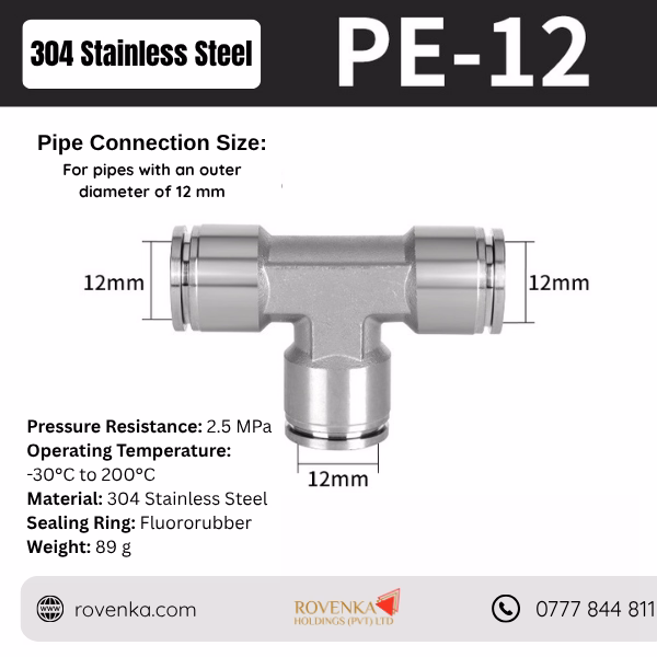 Stainless Steel Pneumatic Tee Connector - Image 16