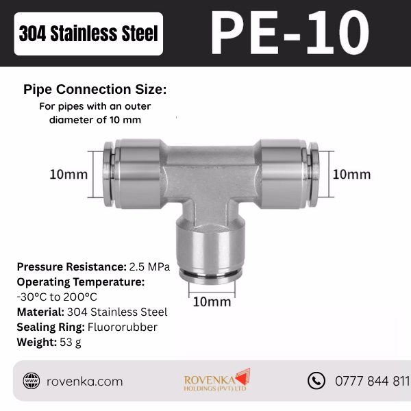 Stainless Steel Pneumatic Tee Connector - Image 15