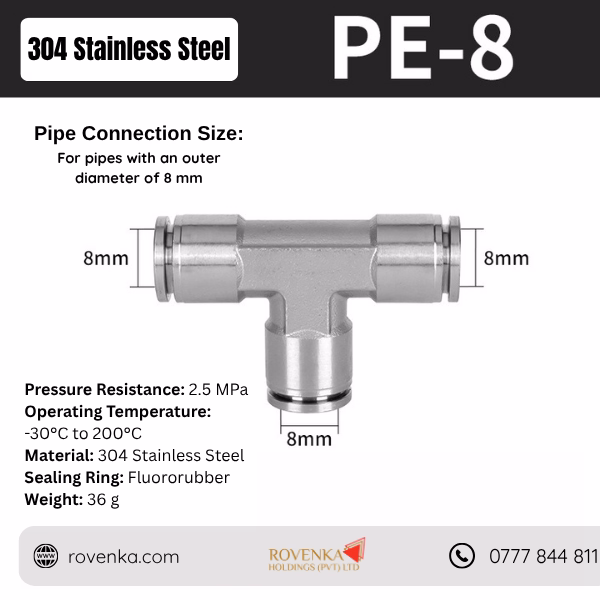 Stainless Steel Pneumatic Tee Connector - Image 14