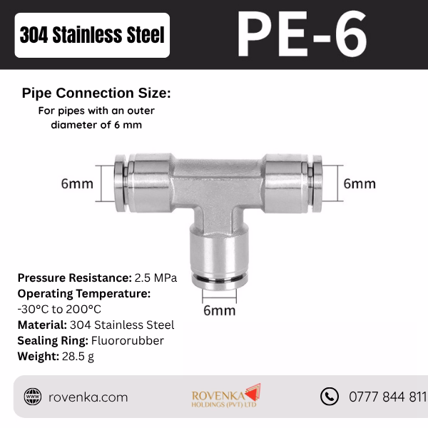 Stainless Steel Pneumatic Tee Connector - Image 13