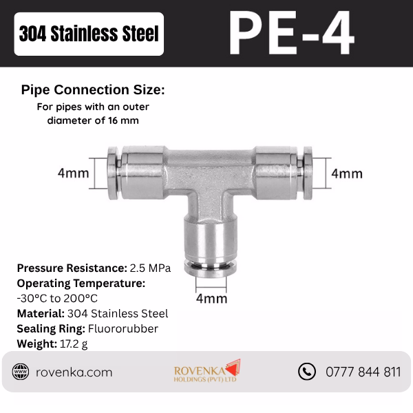 Stainless Steel Pneumatic Tee Connector - Image 12