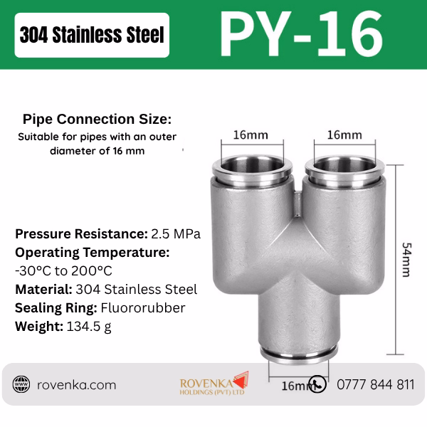 Stainless Steel Pneumatic Tee Connector - Image 11