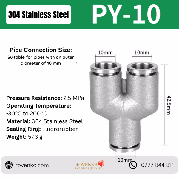 Stainless Steel Pneumatic Tee Connector - Image 8