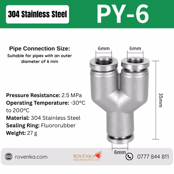Stainless Steel Pneumatic Tee Connector - Image 6