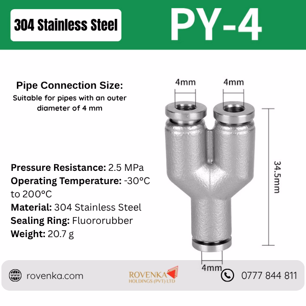 Stainless Steel Pneumatic Tee Connector - Image 5