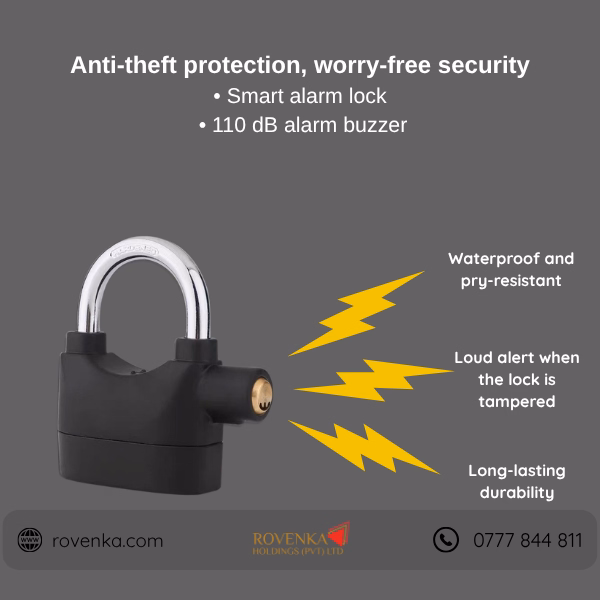 Waterproof Alarm Padlock 110dB - Image 4